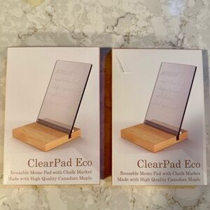 ClearPad Eco Reusable Memo Pad with Chalk Marker - set of 2